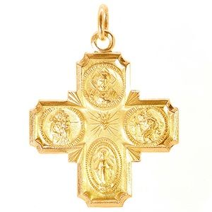 14K Yellow Gold Scapular Cross
